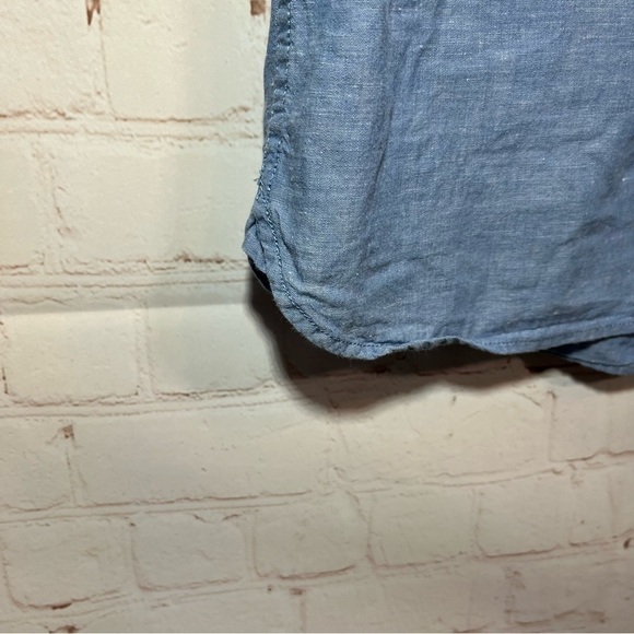 Boden Linen Polo Shirt Mens Large Blue Button Collared Regular Fit Summer - Picture 7 of 10